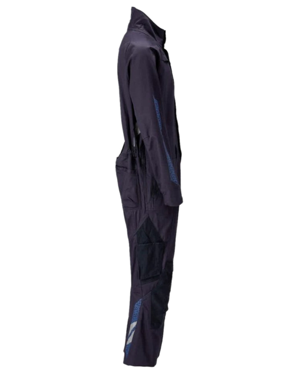 Dark Navy Coloured Mascot Workwear Mens Accelerate Boilersuit With Kneepad Pockets on white background