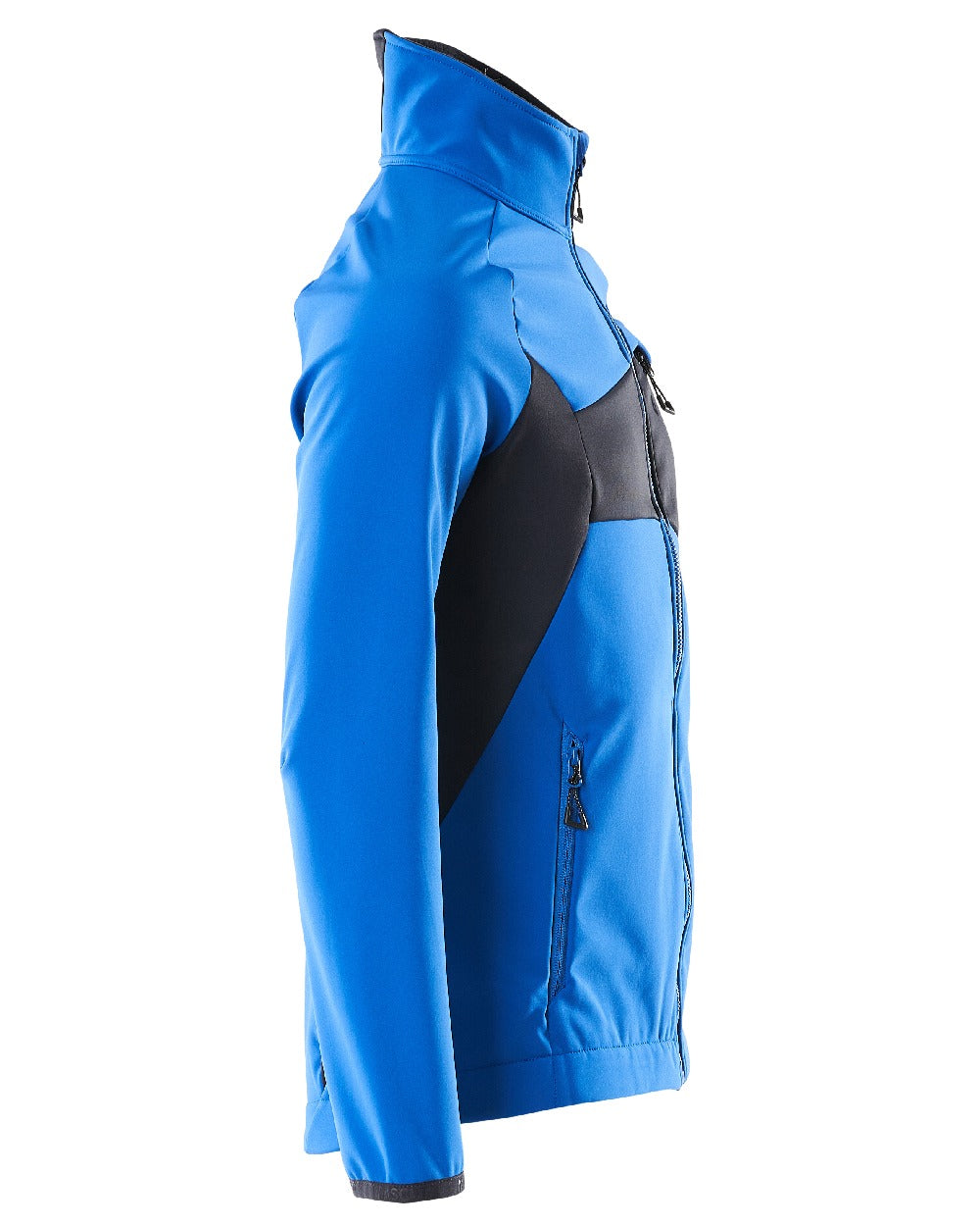 Azure Blue Dark Navy Coloured Mascot Workwear Mens Accelerate Breathable Softshell Jacket on white background