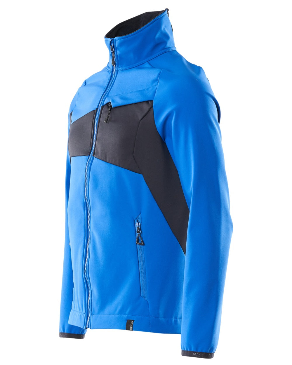 Azure Blue Dark Navy Coloured Mascot Workwear Mens Accelerate Breathable Softshell Jacket on white background