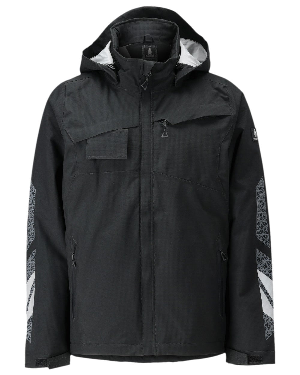 Black Coloured Mascot Workwear Mens Accelerate Breathable Winter Jacket on white background