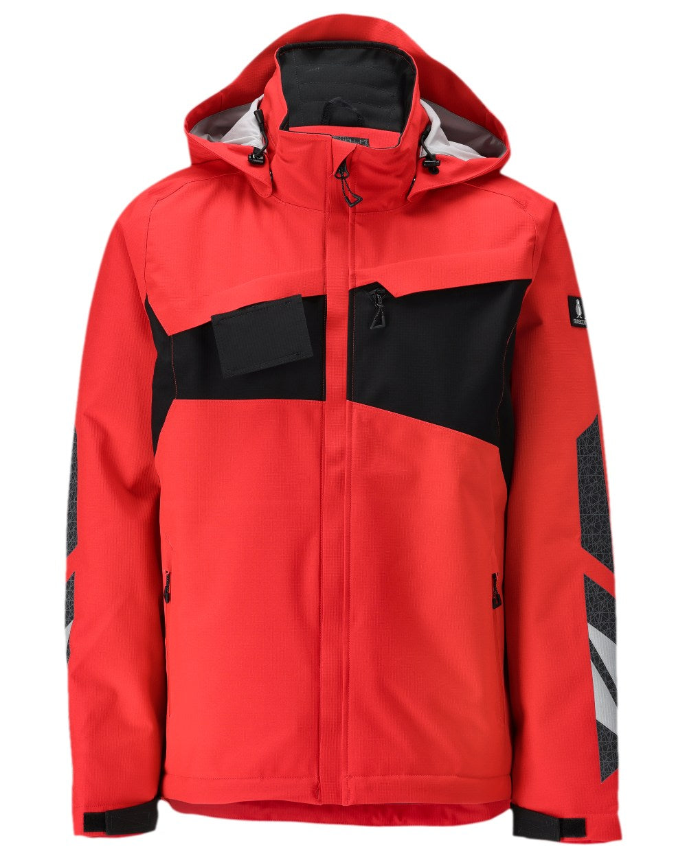 Traffic Red Black Coloured Mascot Workwear Mens Accelerate Breathable Winter Jacket on white background