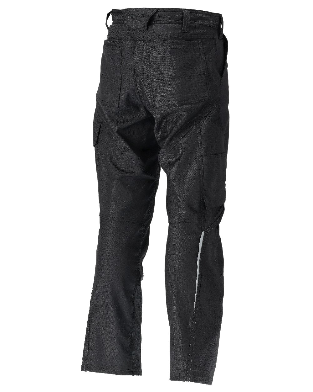 Black Coloured Mascot Workwear Mens Accelerate Cotton Trousers With Kneepad Pockets on white background