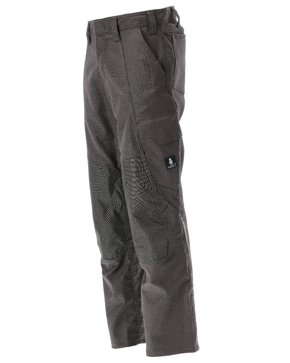 Dark Anthracite Coloured Mascot Workwear Mens Accelerate Cotton Trousers With Kneepad Pockets on white background