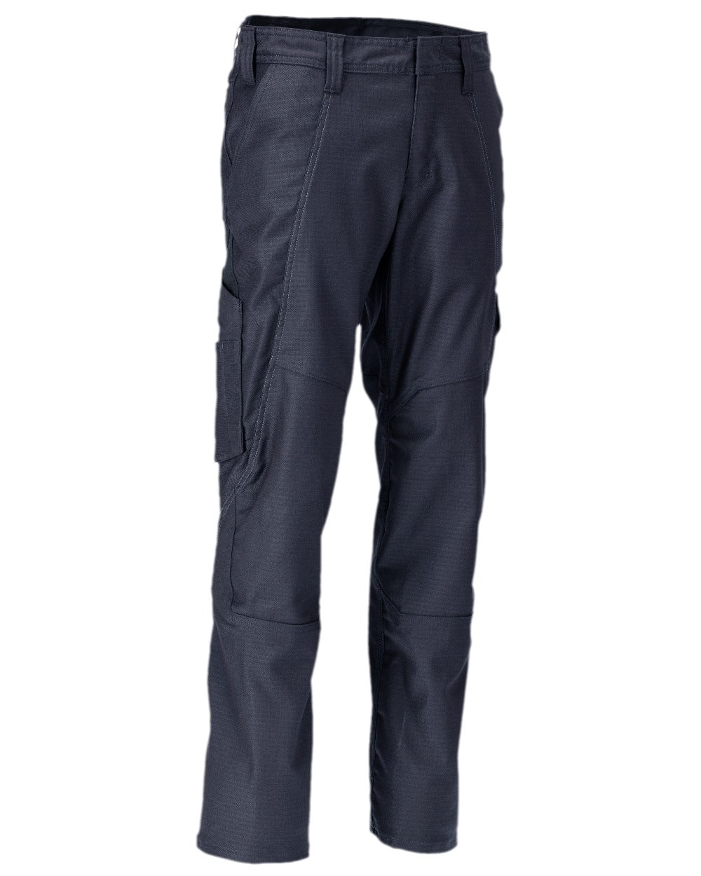 Dark Navy Coloured Mascot Workwear Mens Accelerate Cotton Trousers With Thigh Pockets on white background