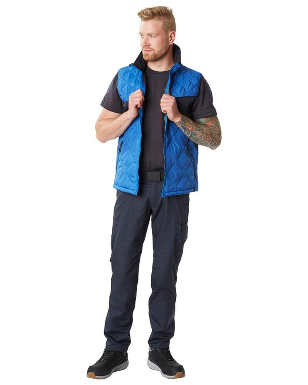 Dark Navy Coloured Mascot Workwear Mens Accelerate Extra Lightweight Trousers on white background
