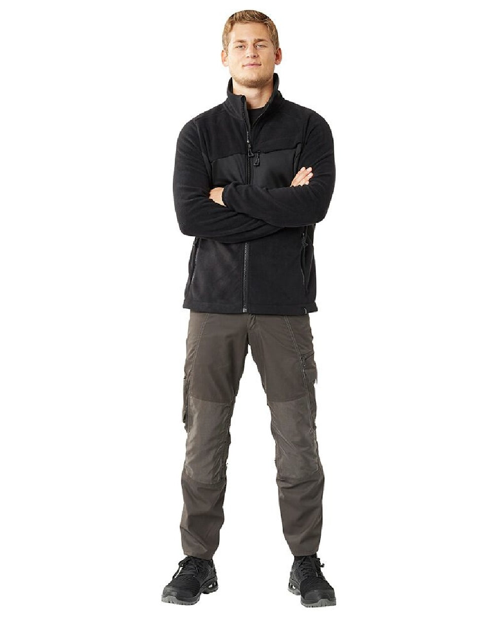 Black Coloured Mascot Workwear Mens Accelerate Fleece Jacket on white background