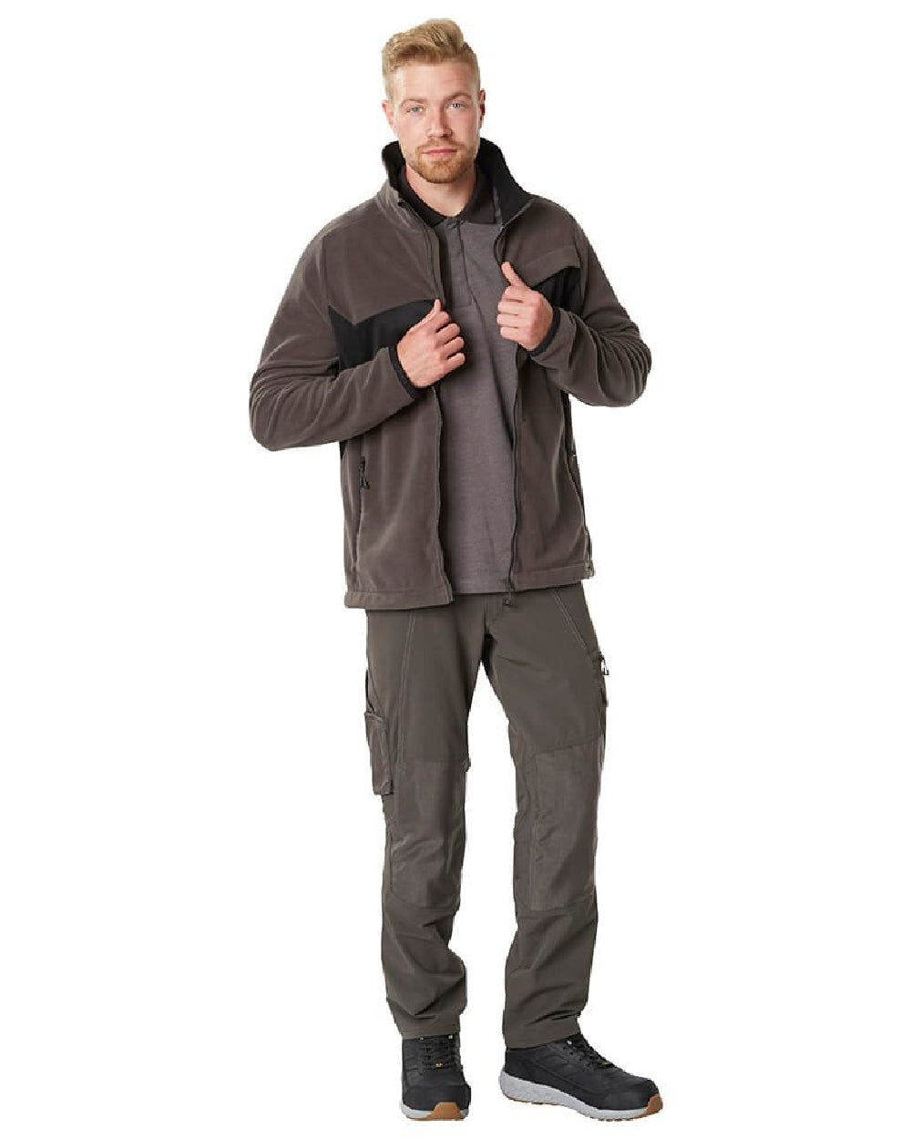 Dark Anthracite Black Coloured Mascot Workwear Mens Accelerate Fleece Jacket on white background