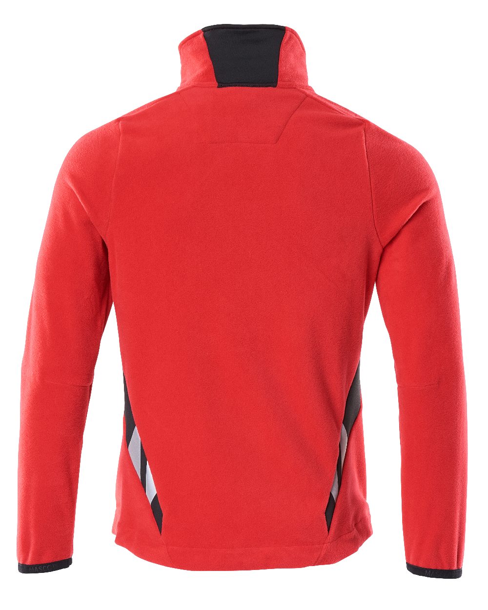 Traffic Red Black Coloured Mascot Workwear Mens Accelerate Fleece Jacket on white background