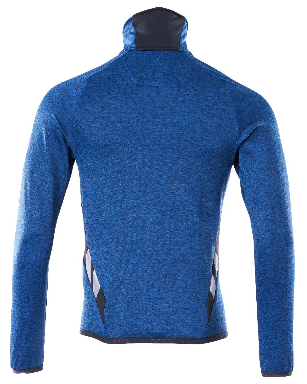 Azure Blue Dark Navy Coloured Mascot Workwear Mens Accelerate Fleece Jumper With Zipper on white background