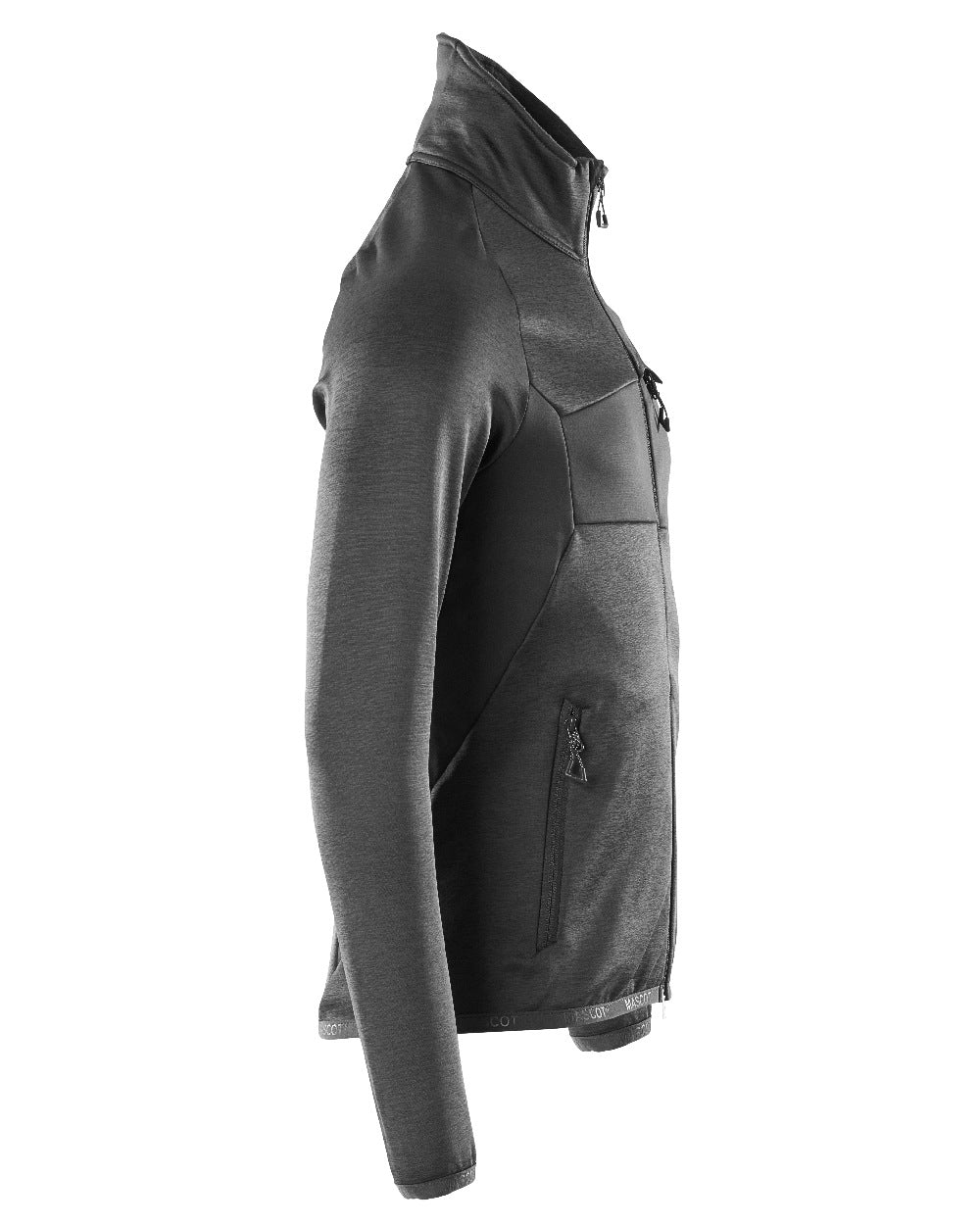 Black Coloured Mascot Workwear Mens Accelerate Fleece Jumper With Zipper on white background