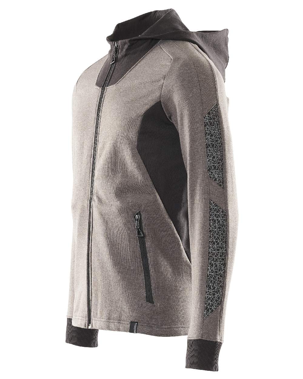Dark Anthracite Black Coloured Mascot Workwear Mens Accelerate Hoodie With Zipper on white background