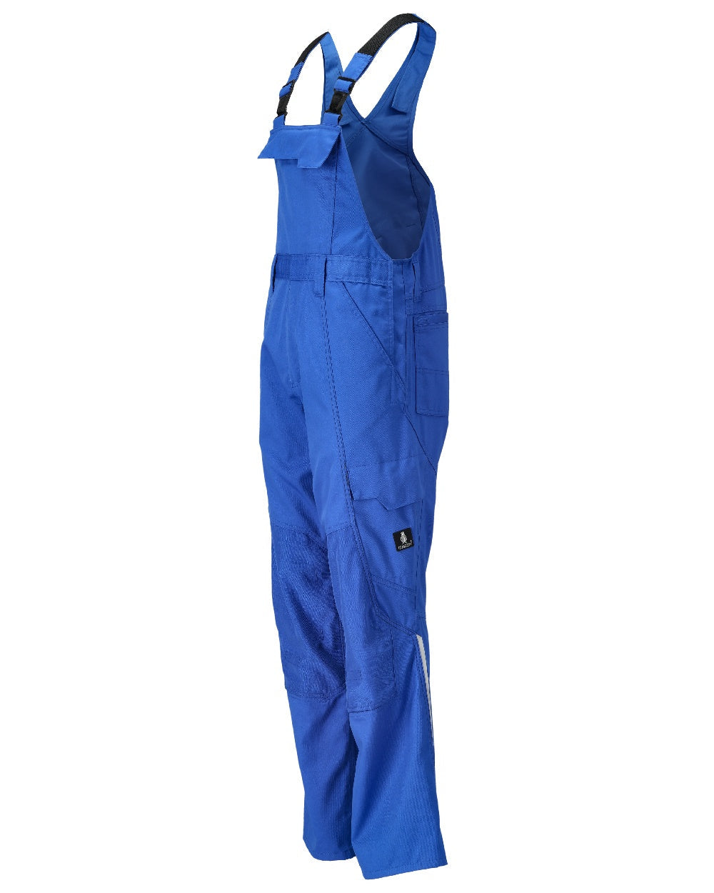 Azure Blue Coloured Mascot Workwear Mens Accelerate Lightweight Bib & Brace With Kneepad Pockets on white background