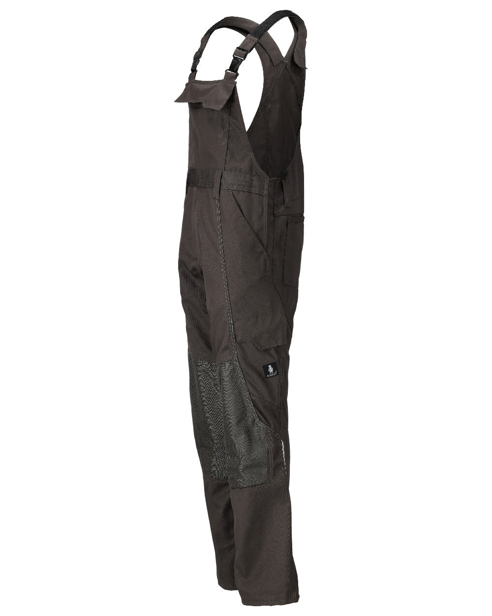 Dark Anthracite Coloured Mascot Workwear Mens Accelerate Lightweight Bib & Brace With Kneepad Pockets on white background