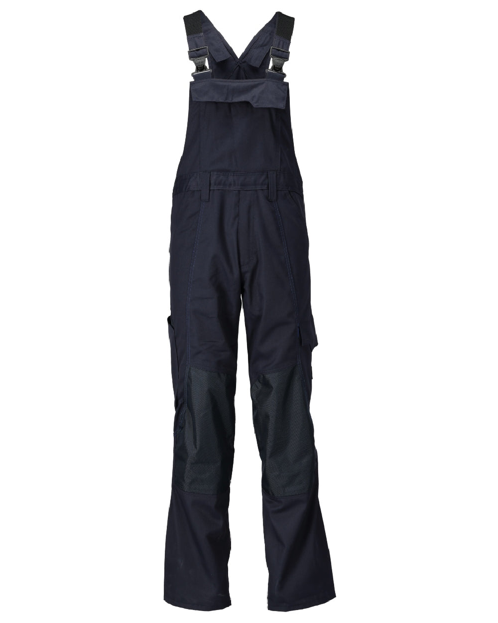 Dark Navy Coloured Mascot Workwear Mens Accelerate Lightweight Bib & Brace With Kneepad Pockets on white background