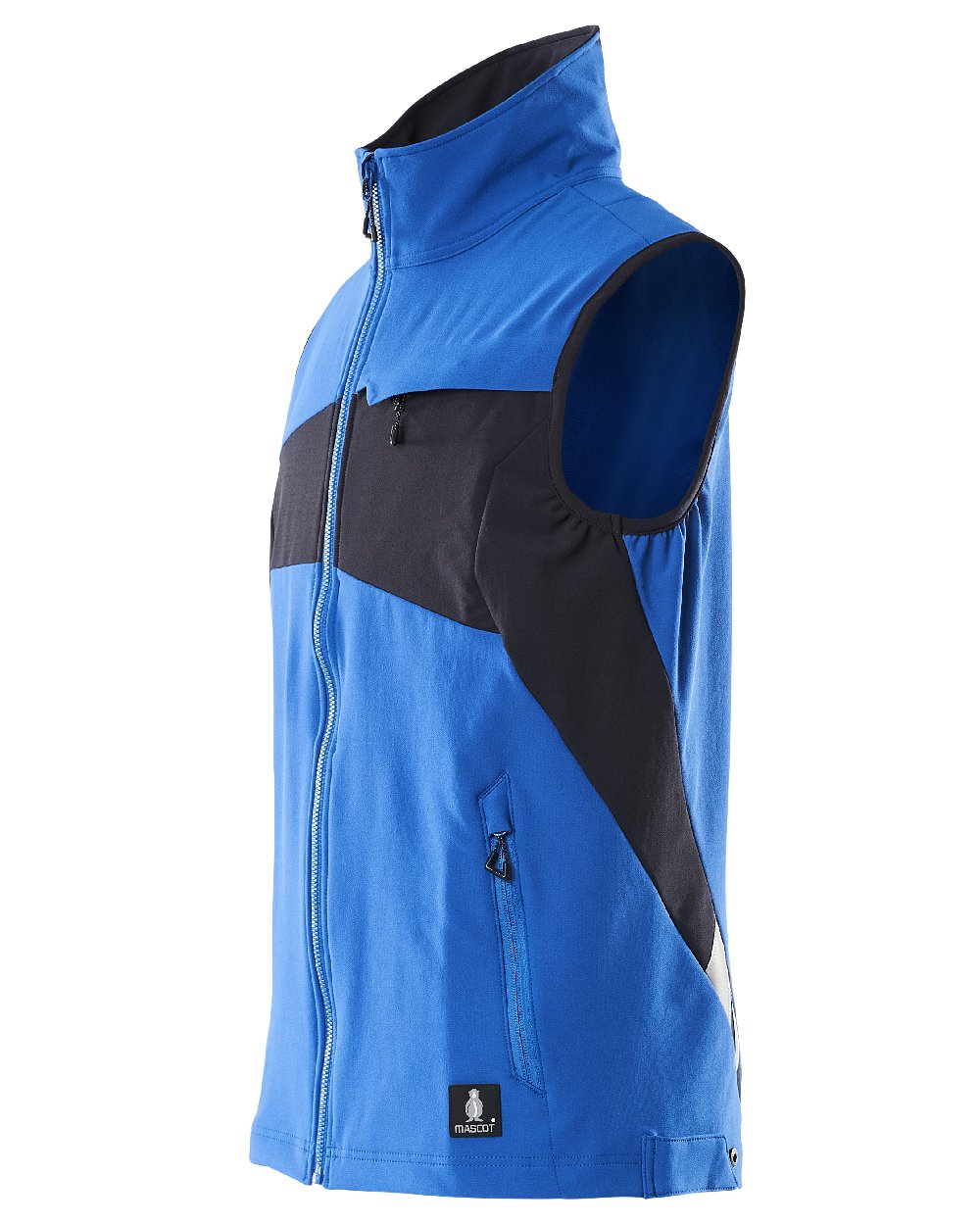 Azure Blue Dark Navy Coloured Mascot Workwear Mens Accelerate Lightweight Gilet on white background