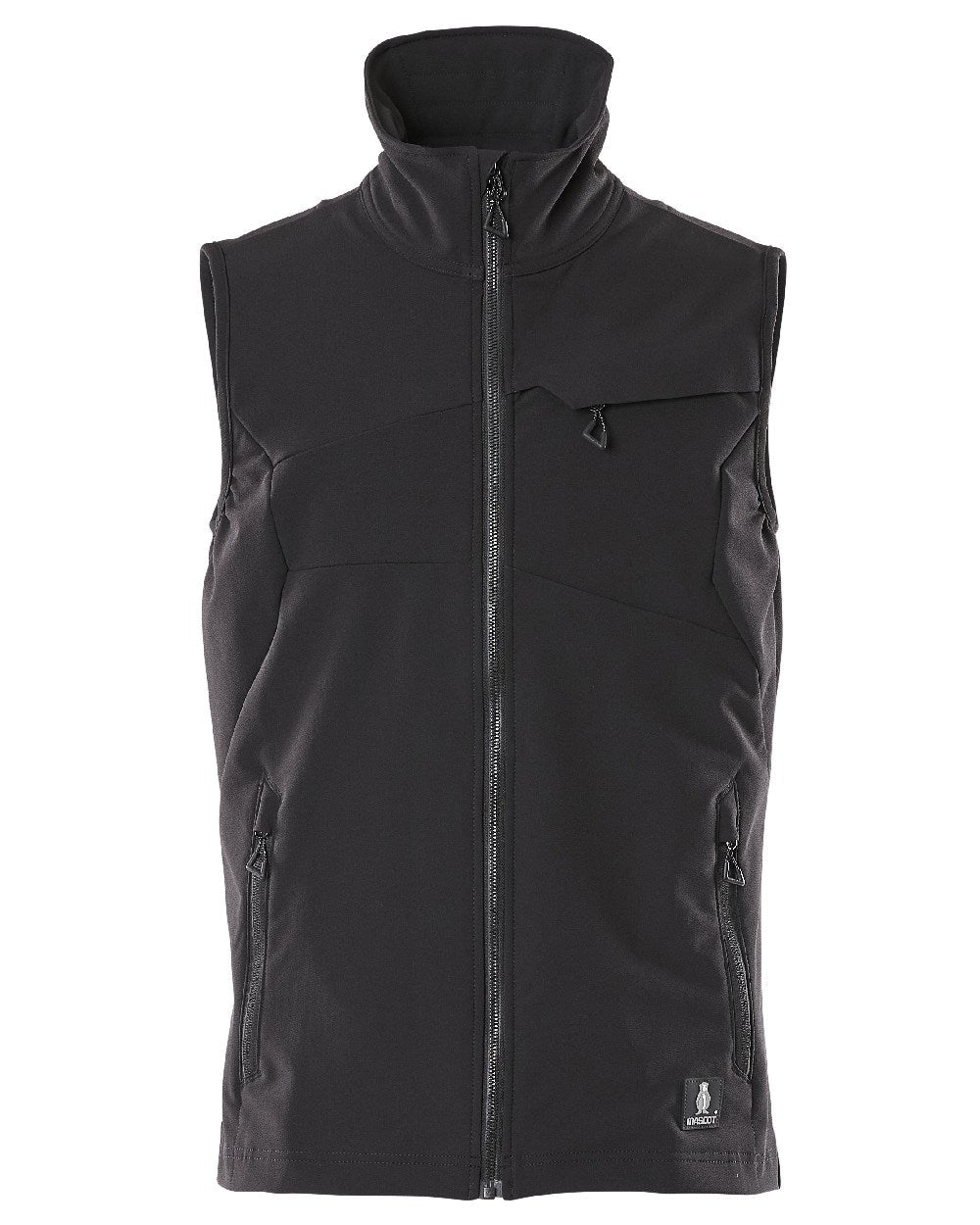 Black Coloured Mascot Workwear Mens Accelerate Lightweight Gilet on white background
