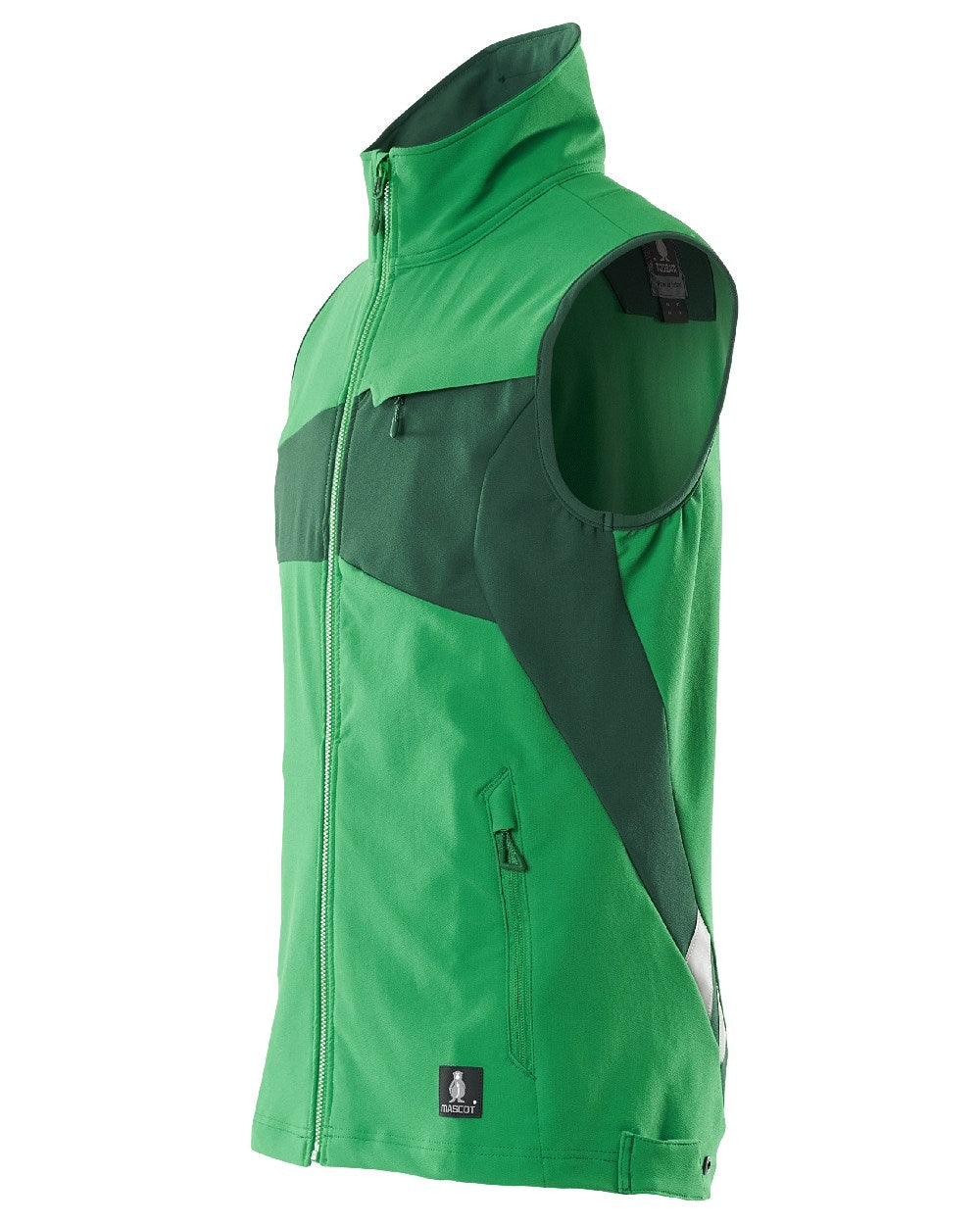 Grass Green Coloured Mascot Workwear Mens Accelerate Lightweight Gilet on white background
