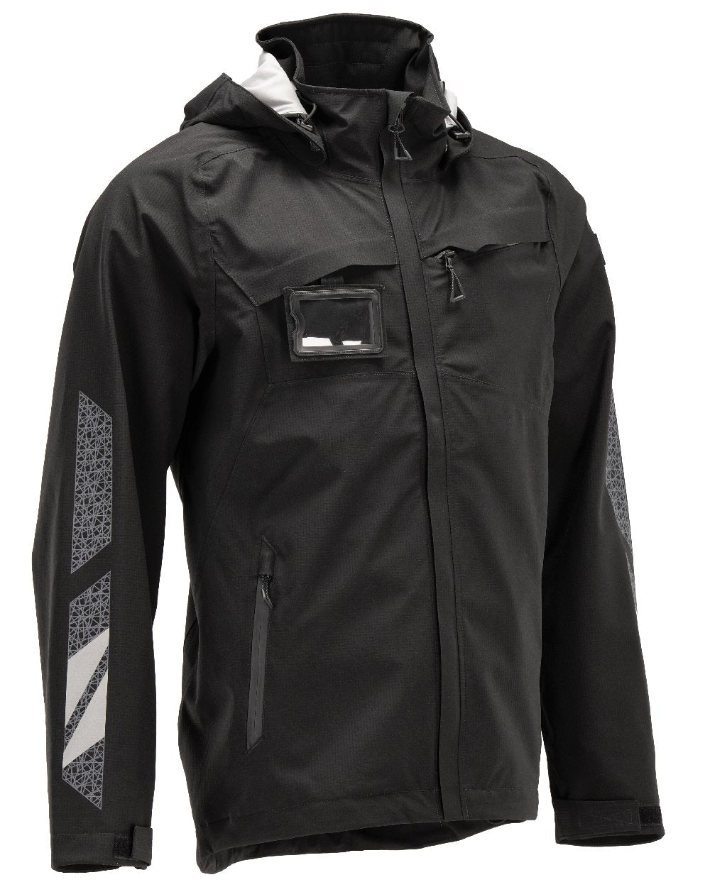 Black Coloured Mascot Workwear Mens Accelerate Lightweight Outer Shell Jacket on white background