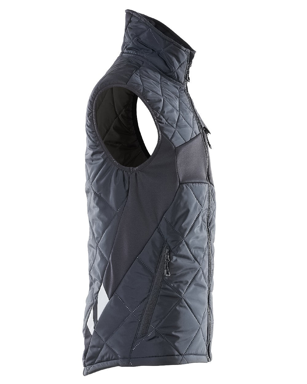Dark Navy Coloured Mascot Workwear Mens Accelerate Lightweight Thermal Gilet on white background