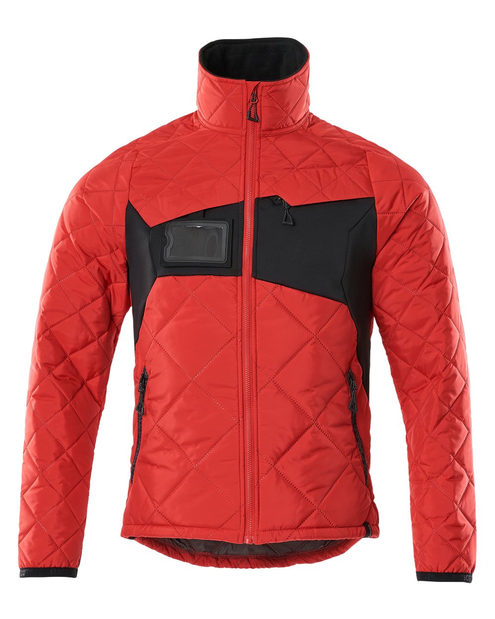 Traffic Red Black Coloured Mascot Workwear Mens Accelerate Lightweight Thermal Jacket on white background