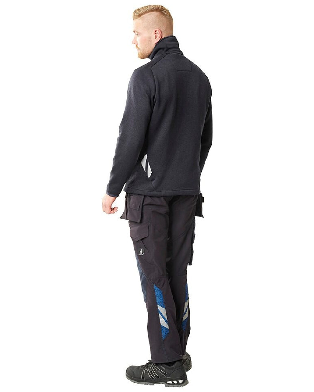 Dark Navy Coloured Mascot Workwear Mens Accelerate Lightweight Trousers With Holster Pockets on white background