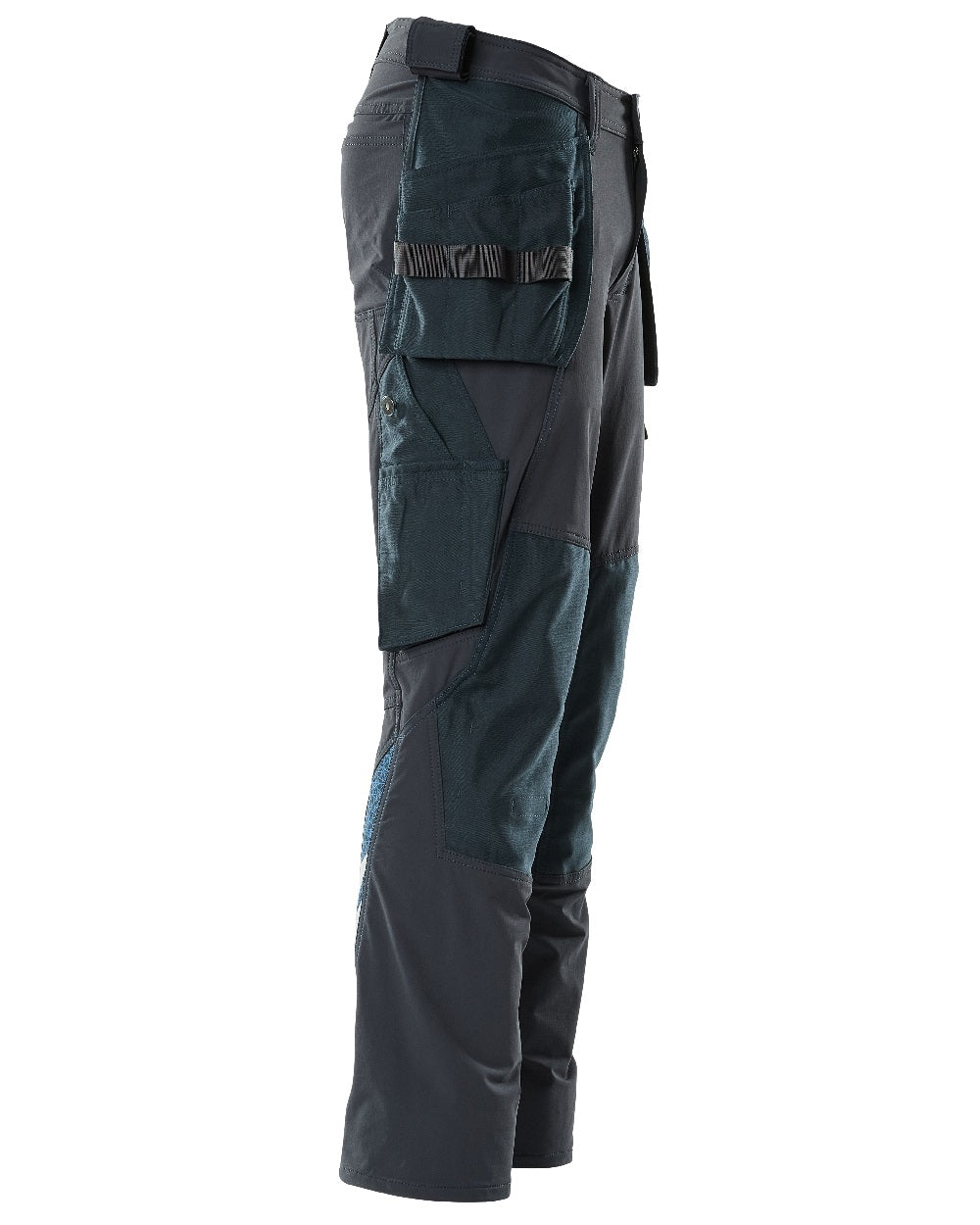 Dark Navy Coloured Mascot Workwear Mens Accelerate Lightweight Trousers With Holster Pockets on white background