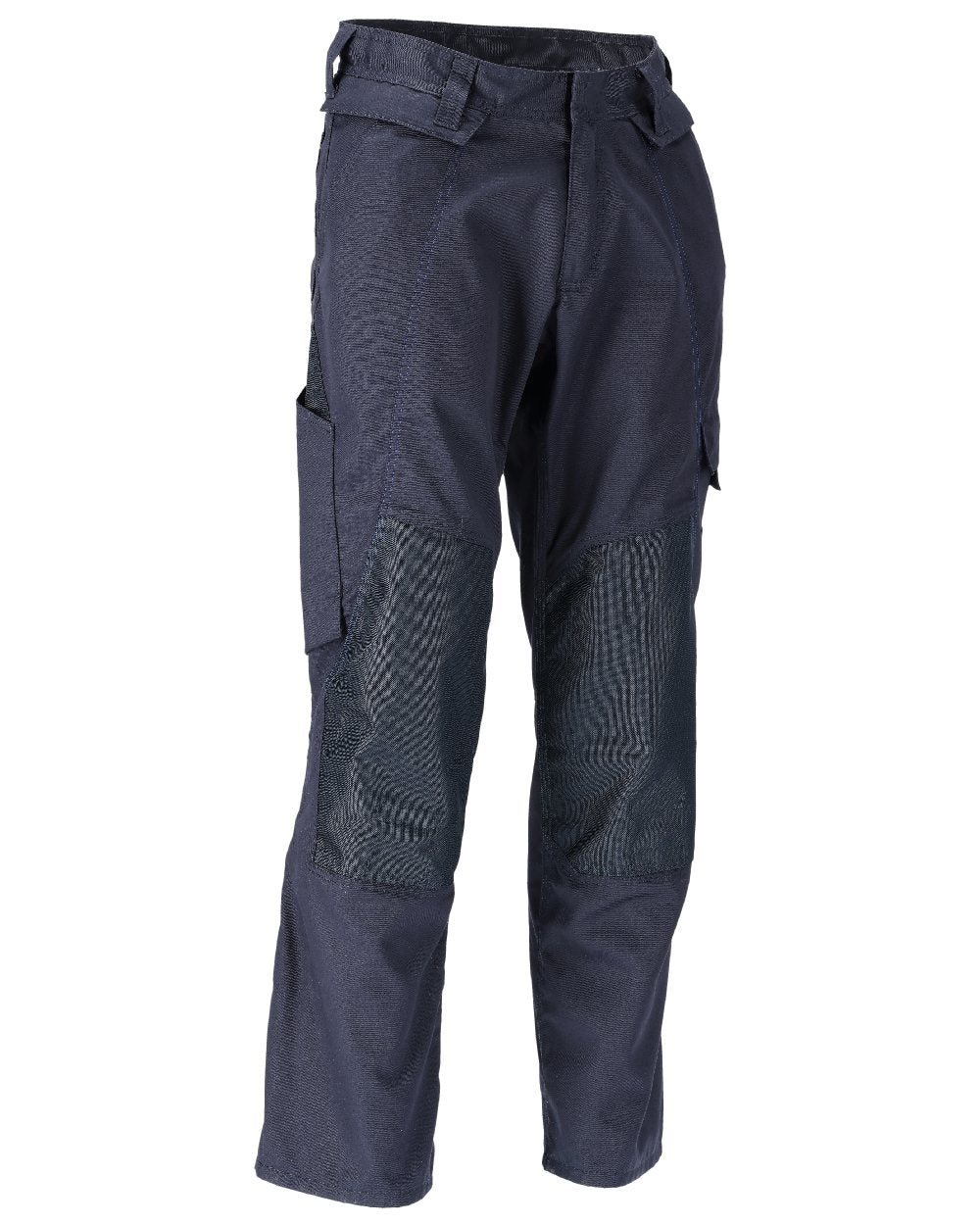 Dark Navy Coloured Mascot Workwear Mens Accelerate Lightweight Trousers With Kneepad Pockets on white background