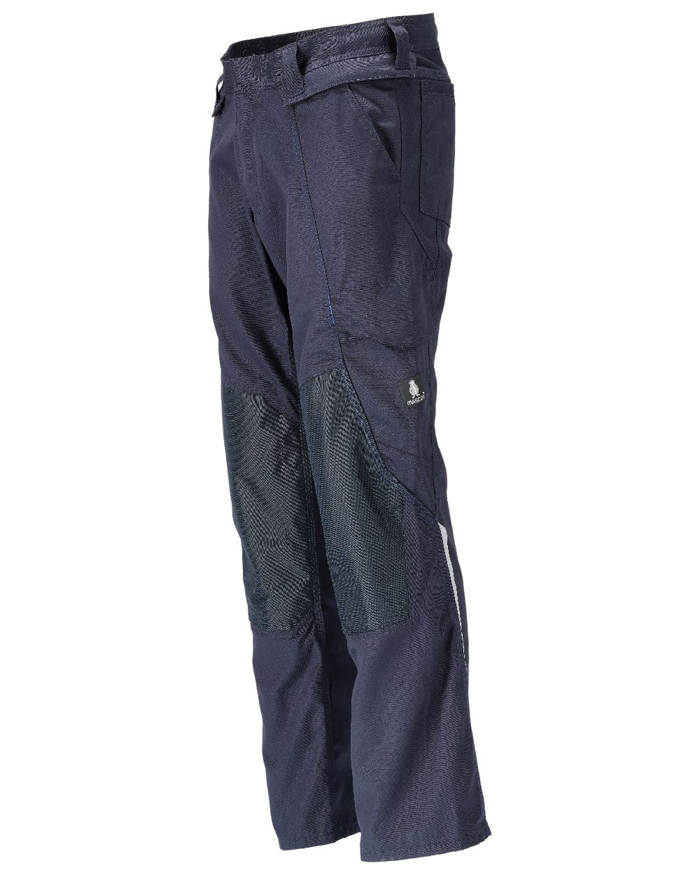 Dark Navy Coloured Mascot Workwear Mens Accelerate Lightweight Trousers With Kneepad Pockets on white background