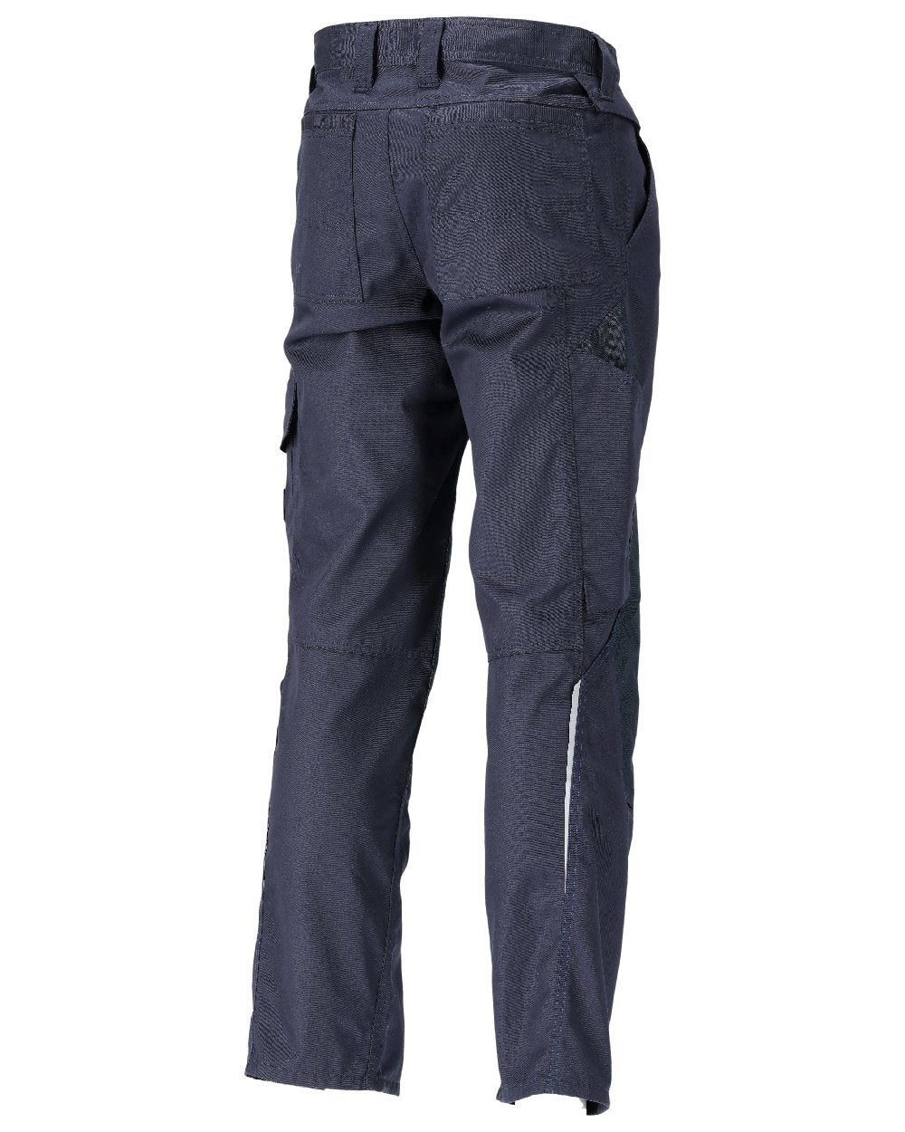 Dark Navy Coloured Mascot Workwear Mens Accelerate Lightweight Trousers With Kneepad Pockets on white background
