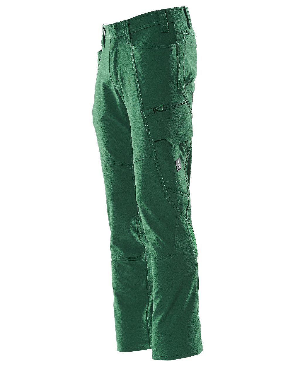 Green Coloured Mascot Workwear Mens Accelerate Lightweight Trousers With Thigh Pockets on white background