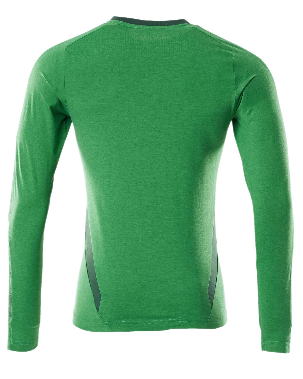 Grass Green Coloured Mascot Workwear Mens Accelerate Long Sleeved T-Shirt on white background