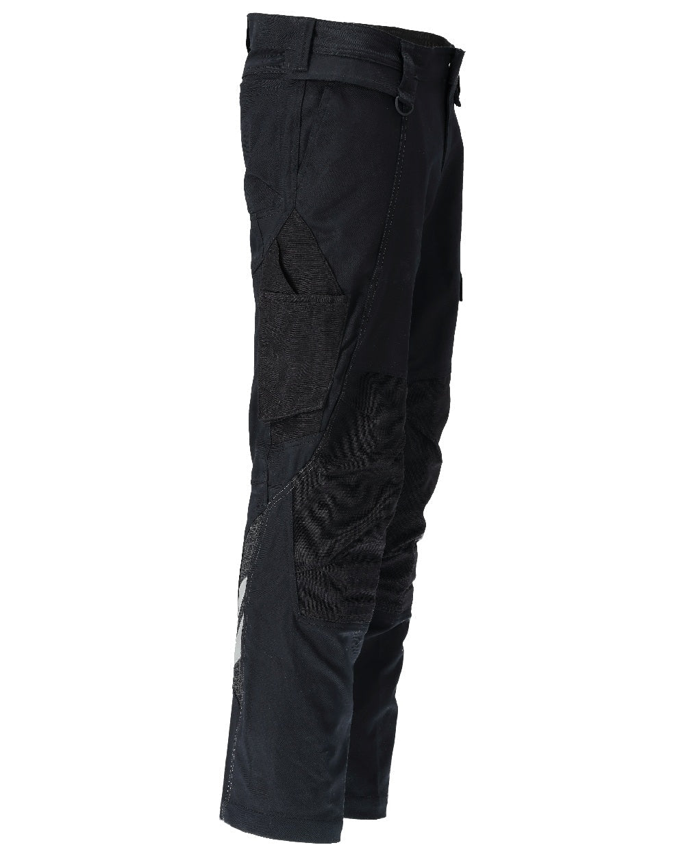 Black Coloured Mascot Workwear Mens Accelerate Organic Cotton Trousers on white background