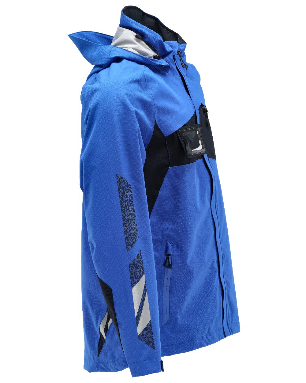 Azure Blue Dark Navy Coloured Mascot Workwear Mens Accelerate Outer Shell Jacket on white background