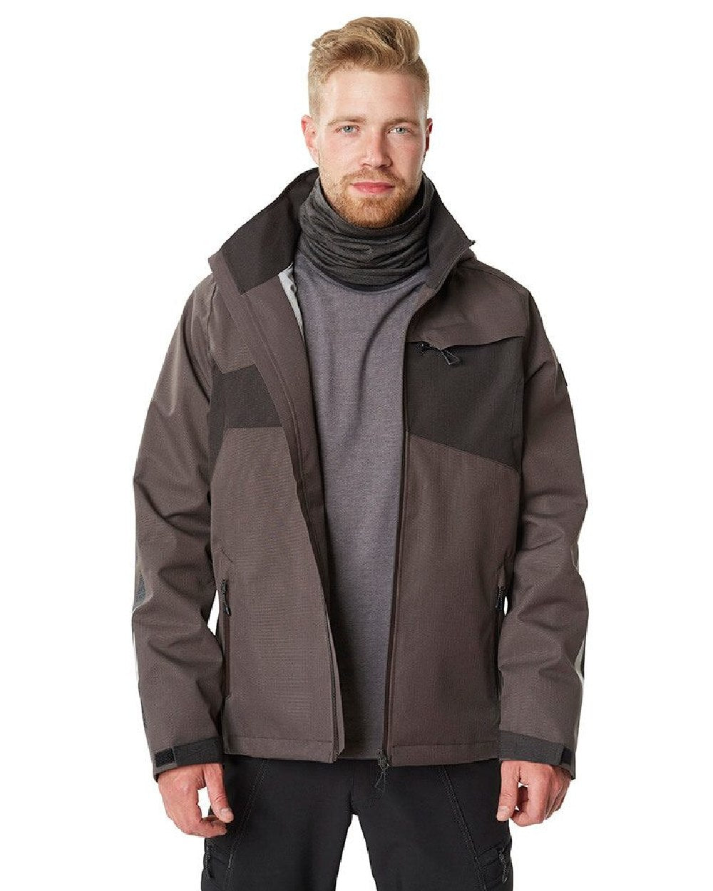 Dark Anthracite Black Coloured Mascot Workwear Mens Accelerate Outer Shell Jacket on white background