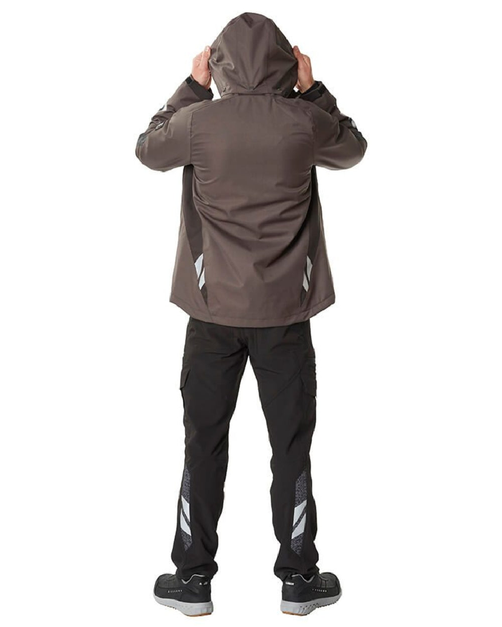 Dark Anthracite Black Coloured Mascot Workwear Mens Accelerate Outer Shell Jacket on white background