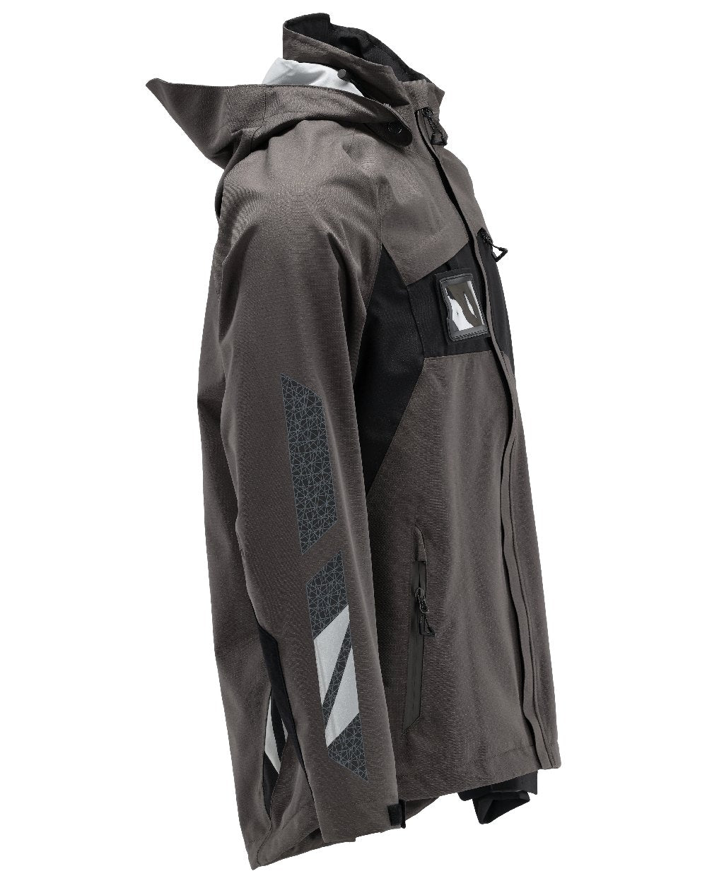 Dark Anthracite Black Coloured Mascot Workwear Mens Accelerate Outer Shell Jacket on white background