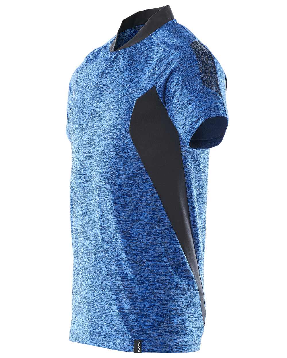 Azure Blue Dark Navy Coloured Mascot Workwear Mens Accelerate Polo Shirt on white background