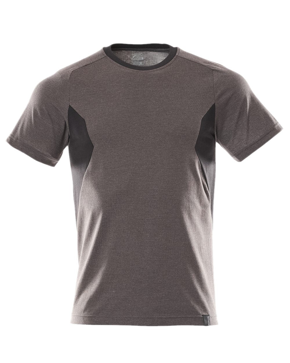 Dark Anthracite Black Coloured Mascot Workwear Mens Accelerate Round Neck T-Shirt on white background