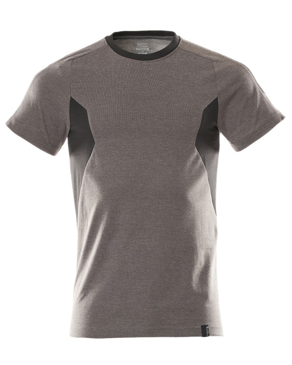 Dark Anthracite Black Colored Mascot Workwear Mens Accelerate Short Sleeve T-Shirt on white background