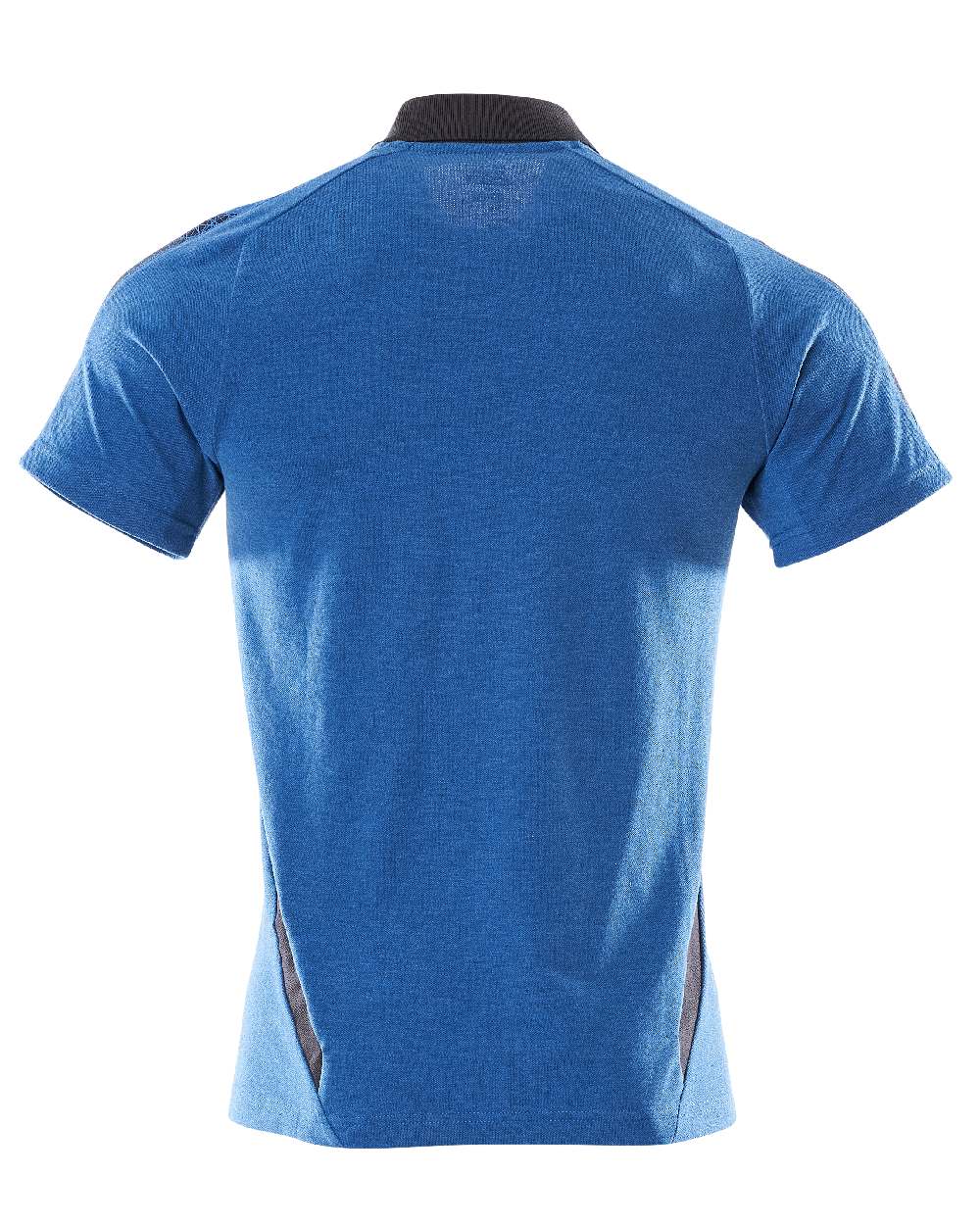 Azure Blue Dark Navy Coloured Mascot Workwear Mens Accelerate Short Sleeved Polo Shirt on white background