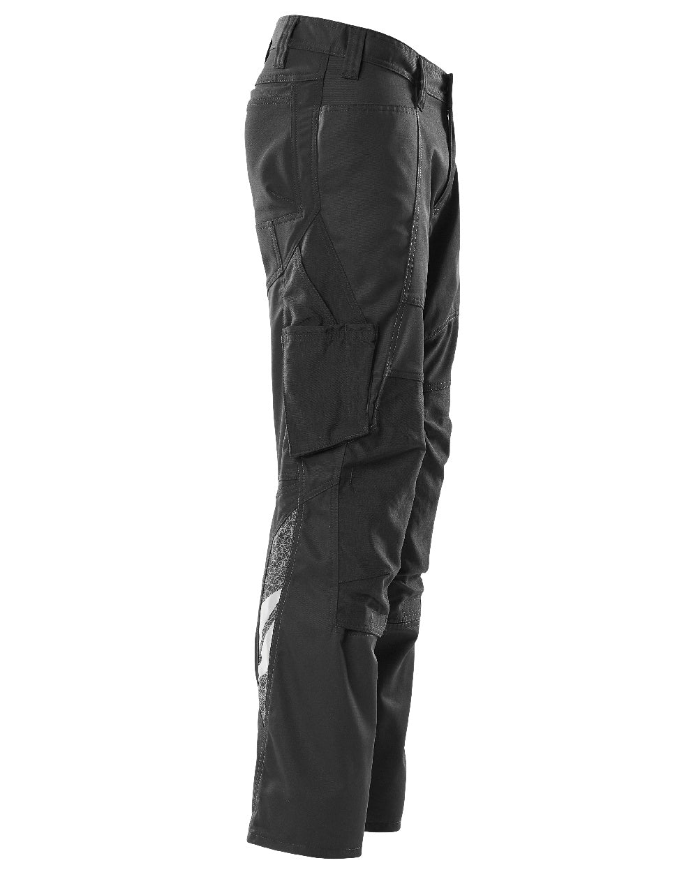 Black Coloured Mascot Workwear Mens Accelerate Stretch Zones Trousers on white background