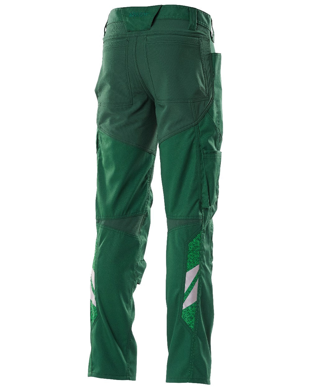 Green Coloured Mascot Workwear Mens Accelerate Stretch Zones Trousers on white background