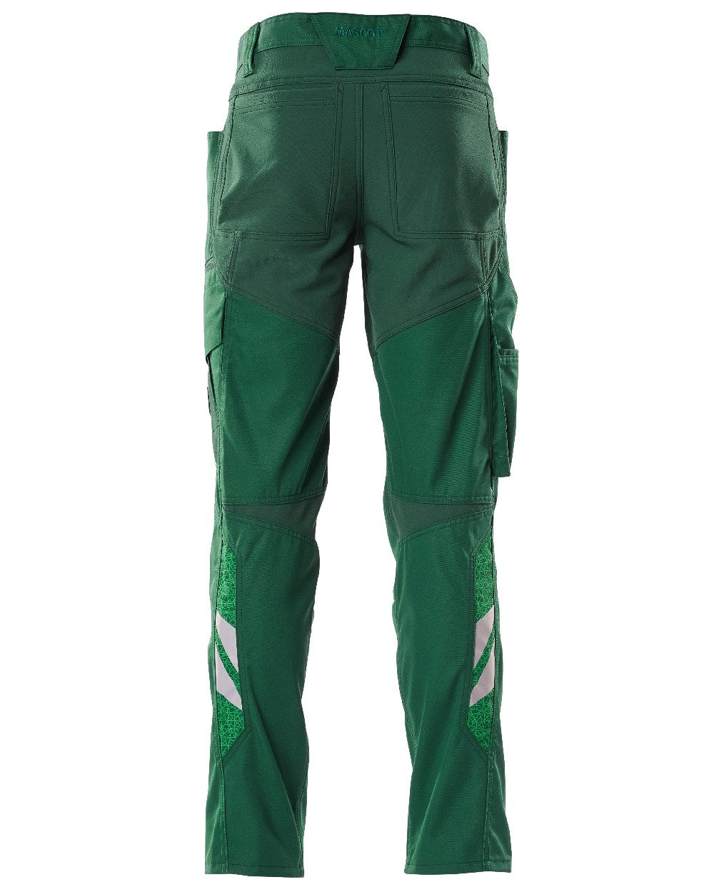 Green Coloured Mascot Workwear Mens Accelerate Stretch Zones Trousers on white background
