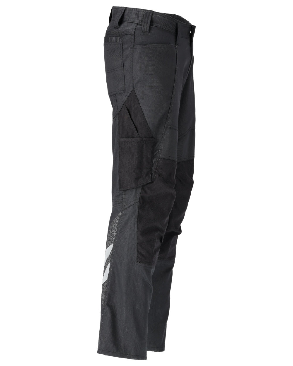 Black Coloured Mascot Workwear Mens Accelerate Stretchable Trousers With Kneepad Pockets on white background