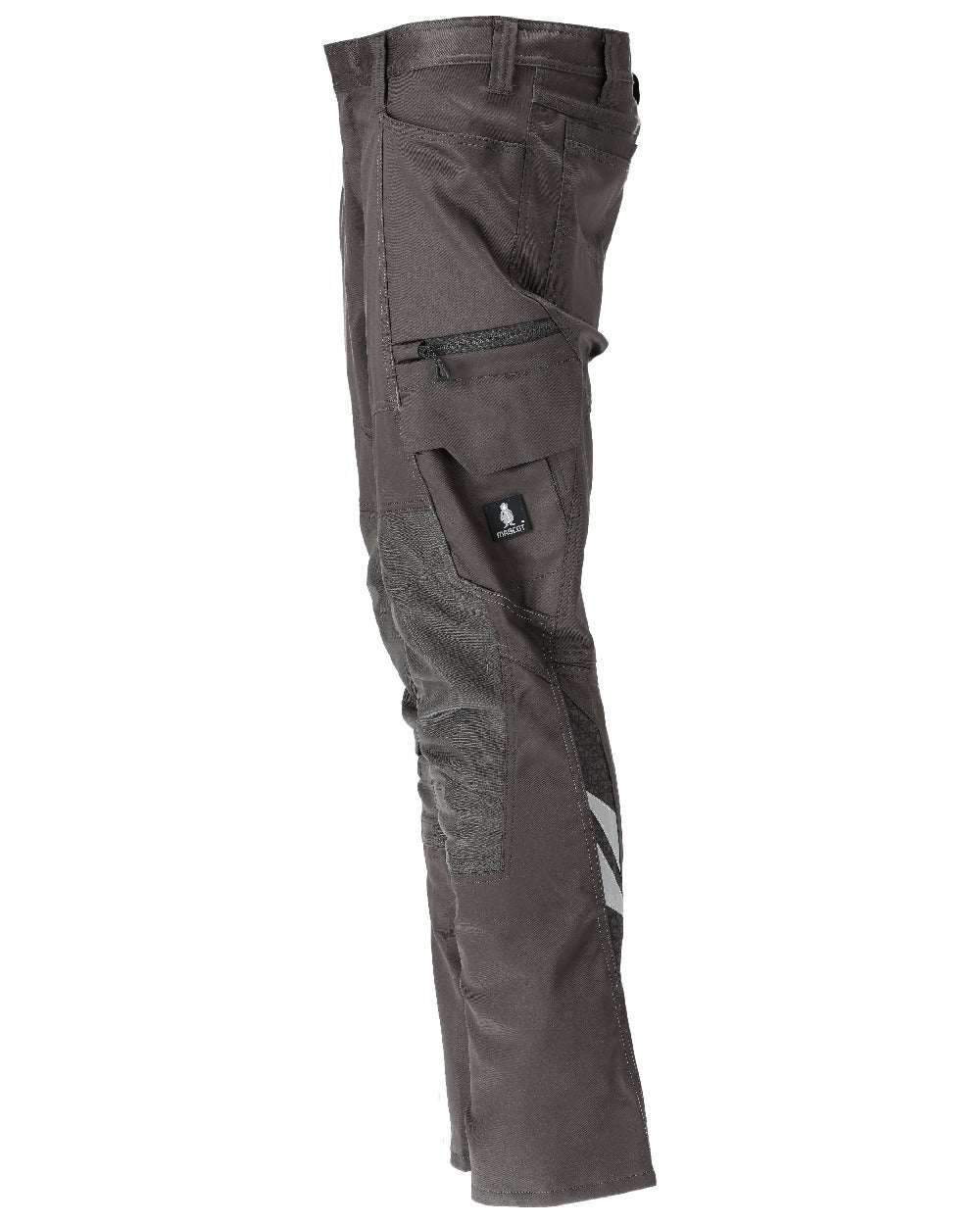 Dark Anthracite Coloured Mascot Workwear Mens Accelerate Stretchable Trousers With Kneepad Pockets on white background