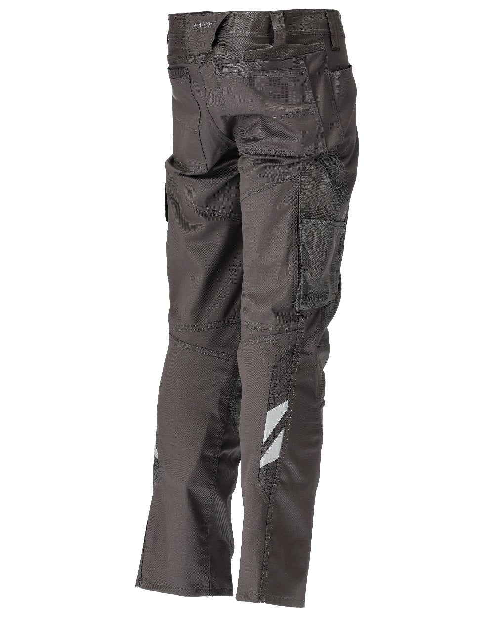 Dark Anthracite Coloured Mascot Workwear Mens Accelerate Stretchable Trousers With Kneepad Pockets on white background