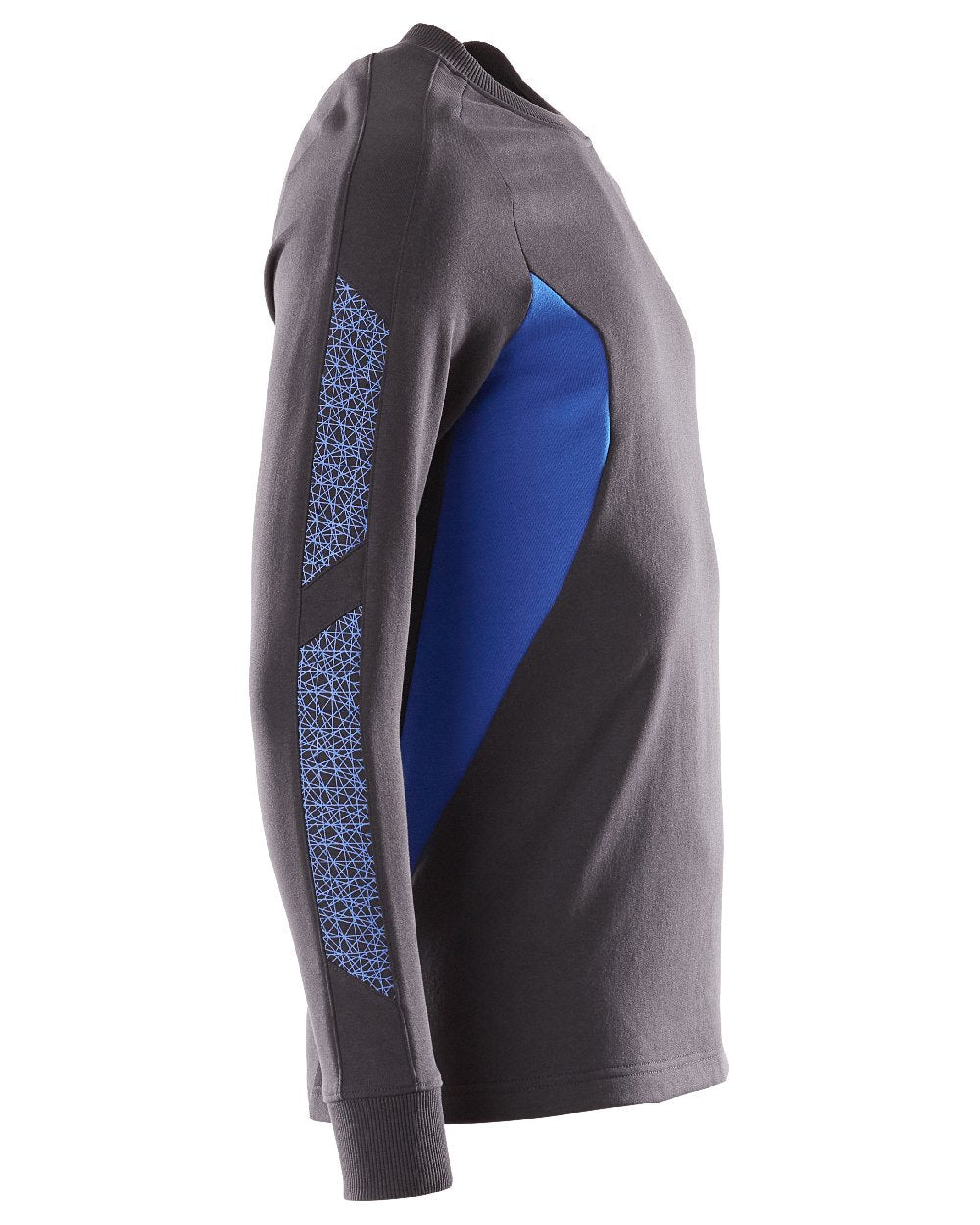 Dark Navy Azure Blue Coloured Mascot Workwear Mens Accelerate Sweatshirt on white background