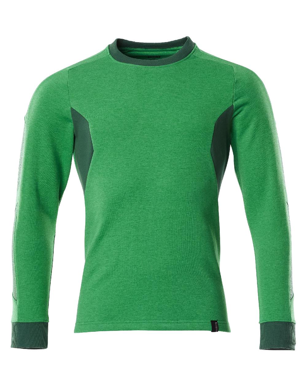 Grass Green Coloured Mascot Workwear Mens Accelerate Sweatshirt on white background