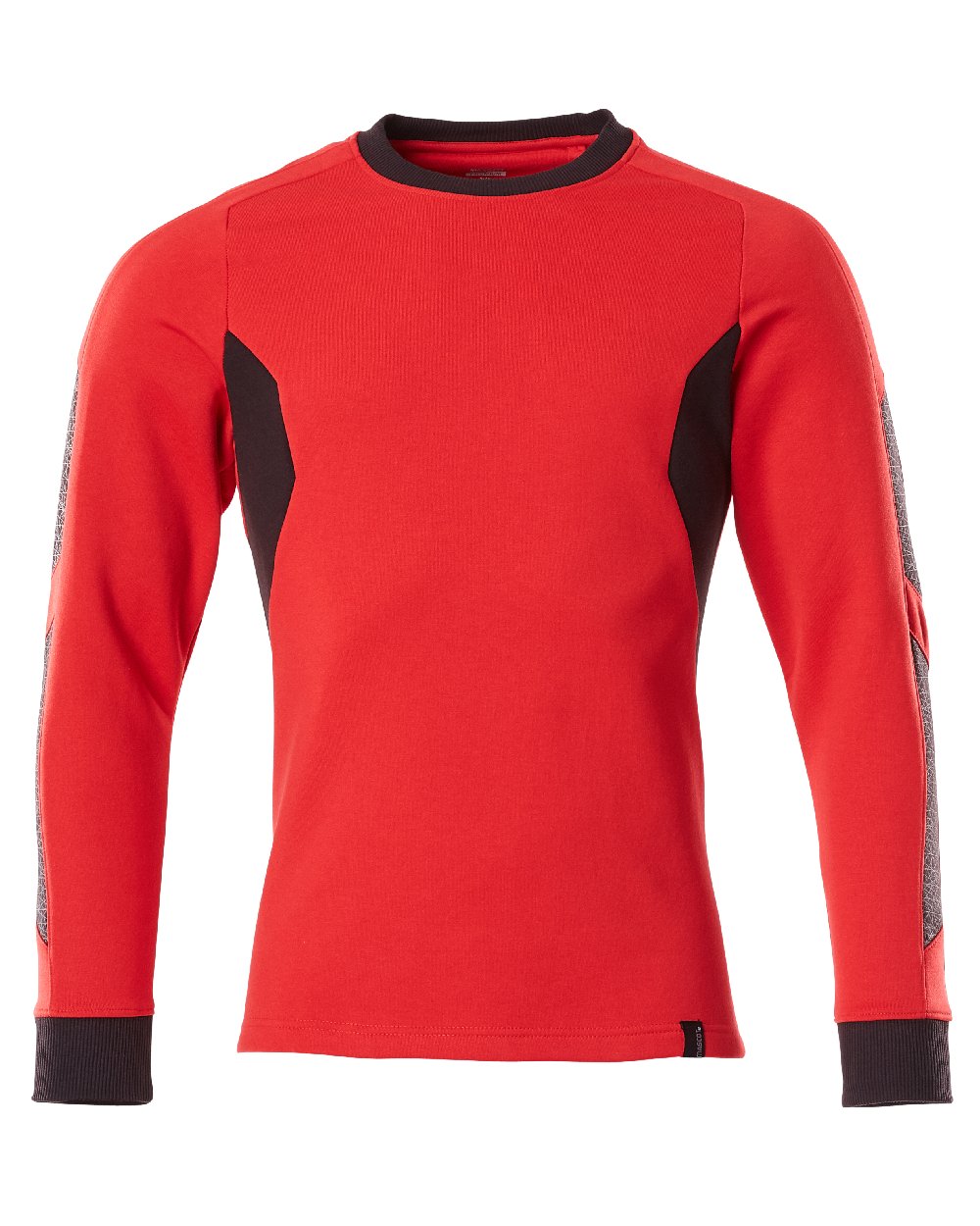 Traffic Red Black Coloured Mascot Workwear Mens Accelerate Sweatshirt on white background