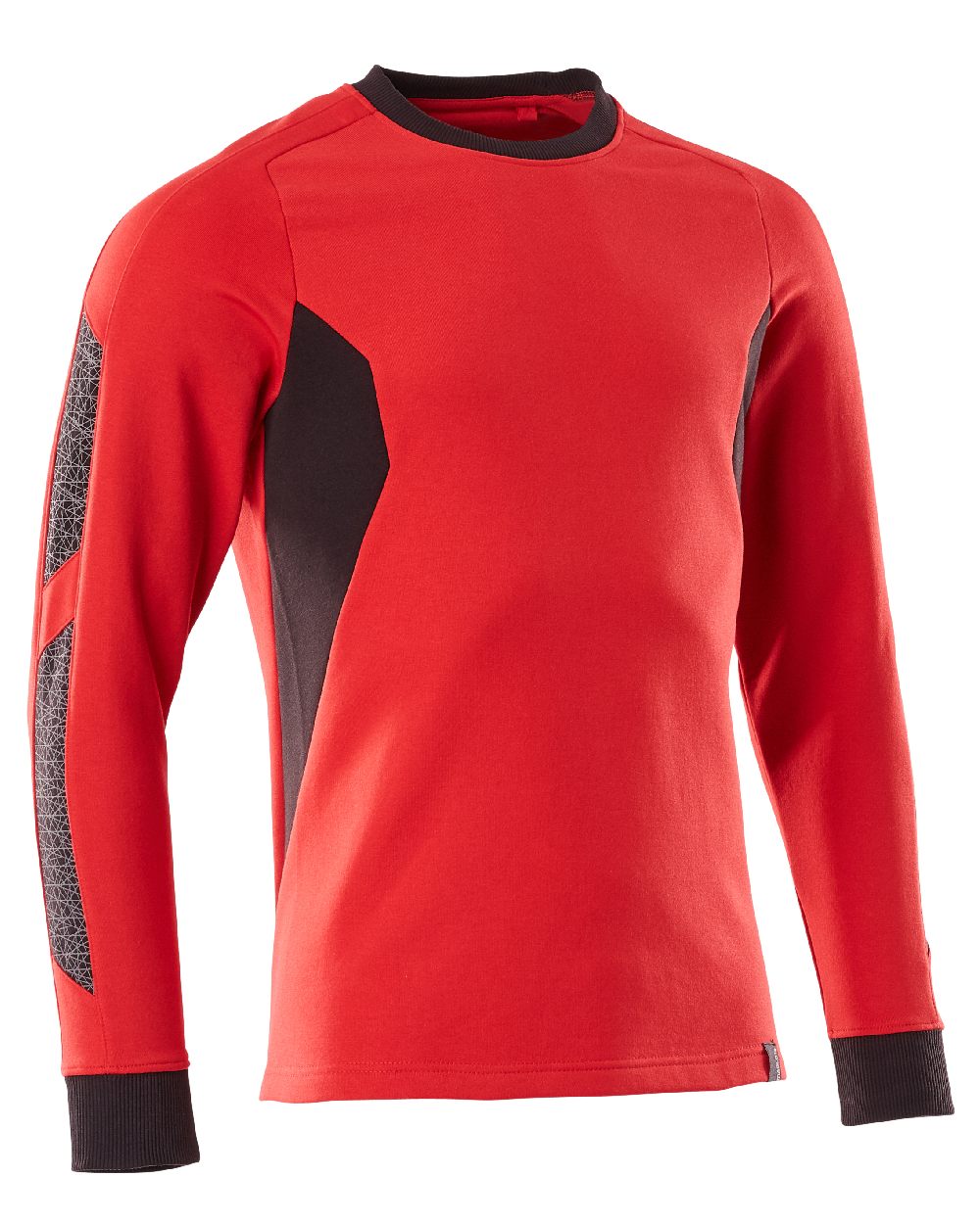 Traffic Red Black Coloured Mascot Workwear Mens Accelerate Sweatshirt on white background